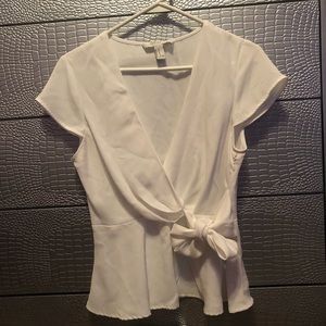 white blouse with bow